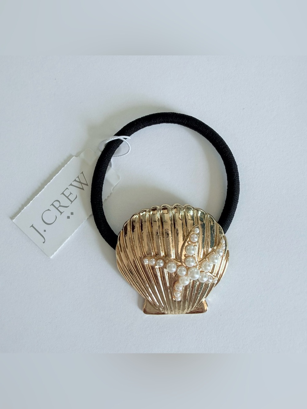 NWT J Crew Gold Shell Hair Tie - Picture 2 of 4
